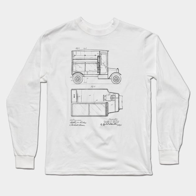 Refrigerator Display Vending Machine Vintage Patent Hand Drawing Long Sleeve T-Shirt by TheYoungDesigns